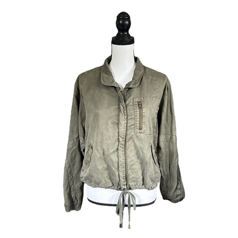 Young Fabulous & Broke Clara Utility Bomber Jacket Green Fall Grunge Small
